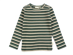 Petit Piao emerald green multi stribet t-shirt